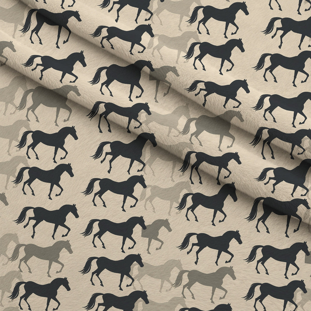 Wild Gallop Pattern 2 Fleece Fabric — fleece fabric folded close-up preview (mv-fleece-v1:lying)