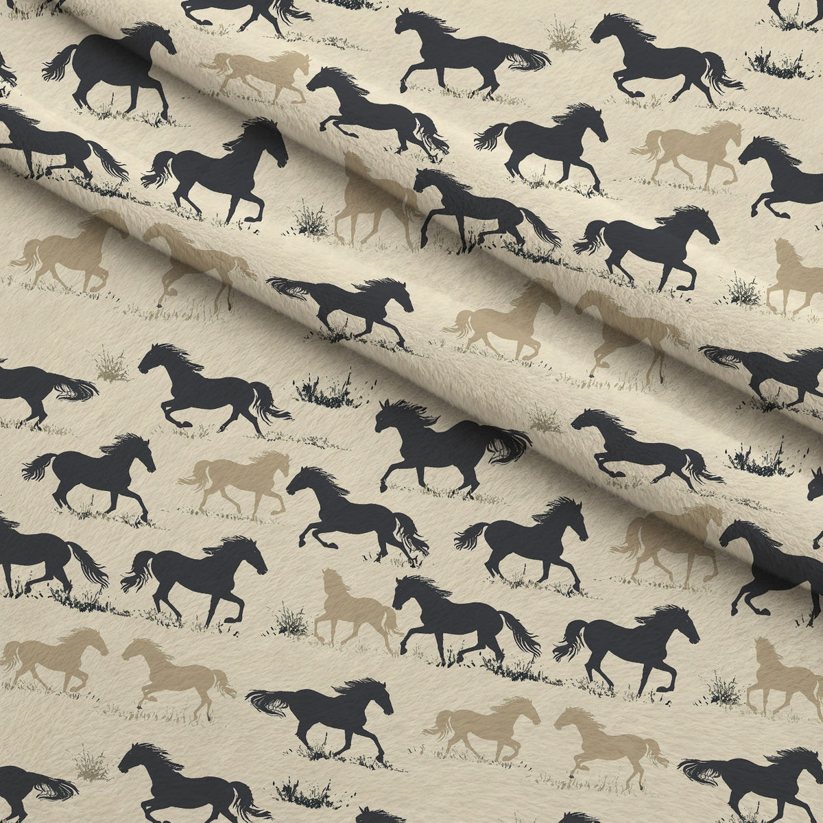Wild Gallop Pattern 3 Fleece Fabric — fleece fabric folded close-up preview (mv-fleece-v1:lying)