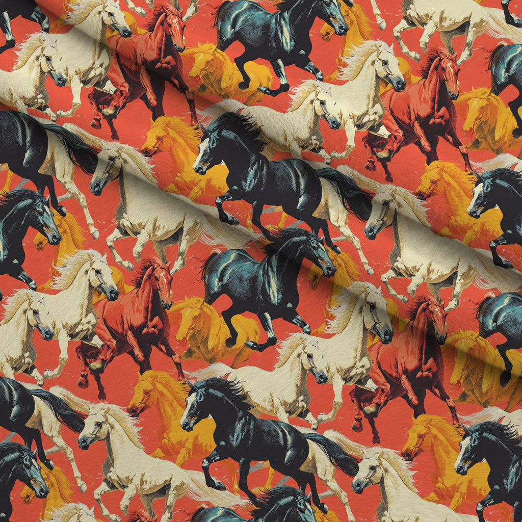 Wild Gallop Pattern 4 Fleece Fabric — fleece fabric folded close-up preview (mv-fleece-v1:lying)