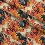 Wild Gallop Pattern 4 Fleece Fabric — fleece fabric folded close-up preview (mv-fleece-v1:lying)