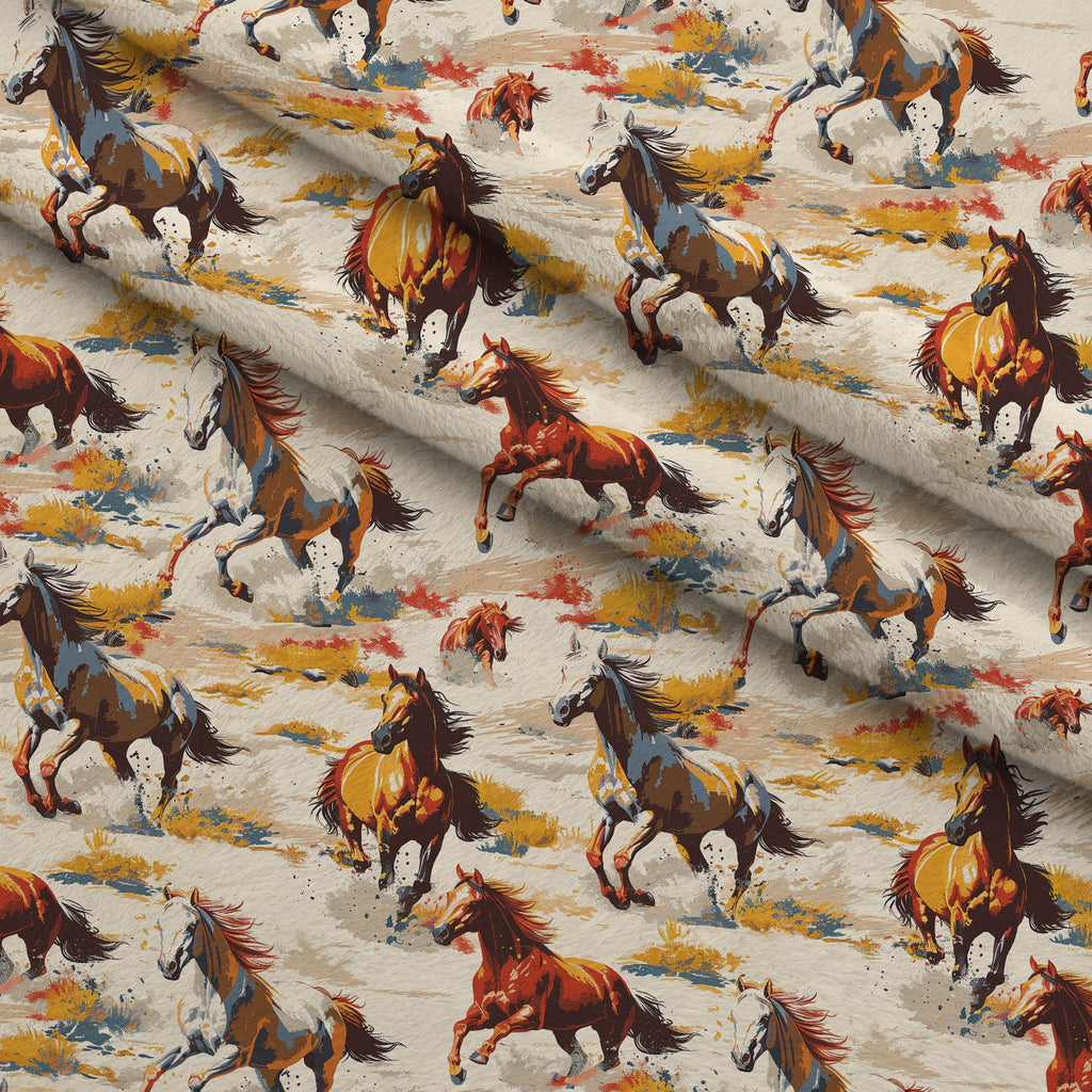 Wild Gallop Pattern 6 Fleece Fabric — fleece fabric folded close-up preview (mv-fleece-v1:lying)
