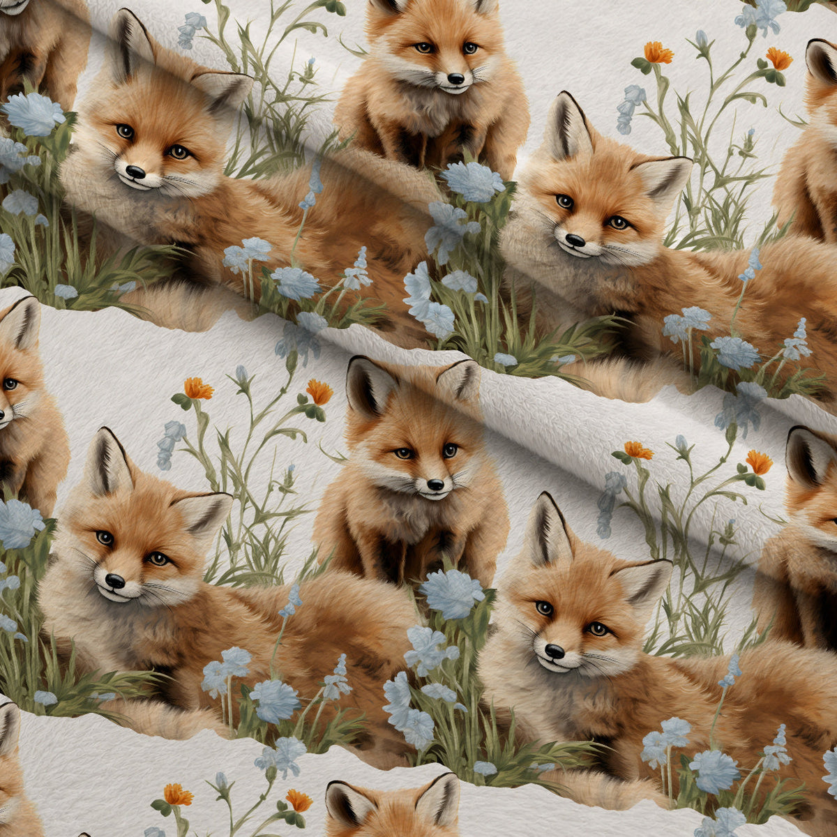Wildflower Kits Pattern 12 Fleece Fabric — fleece fabric folded close-up preview (mv-fleece-v1:lying)
