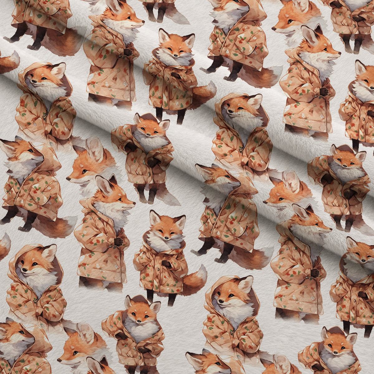 Wildflower Kits Pattern 14 Fleece Fabric — fleece fabric folded close-up preview (mv-fleece-v1:lying)