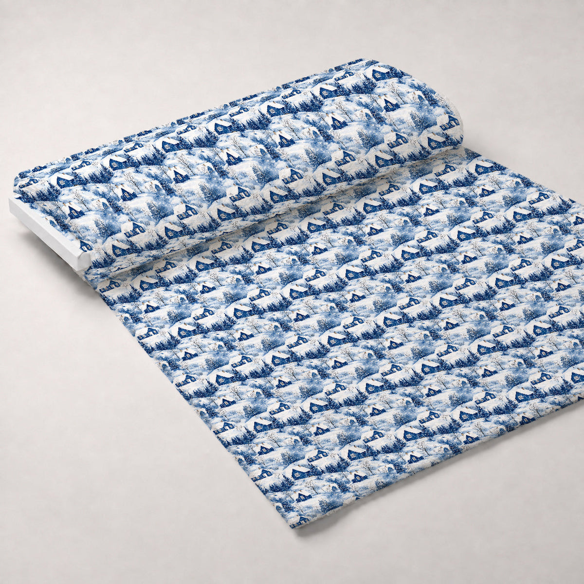 Winter Landscape Fleece Fabric — fleece fabric unrolled bolt preview (mv-fleece-v1:bolt)