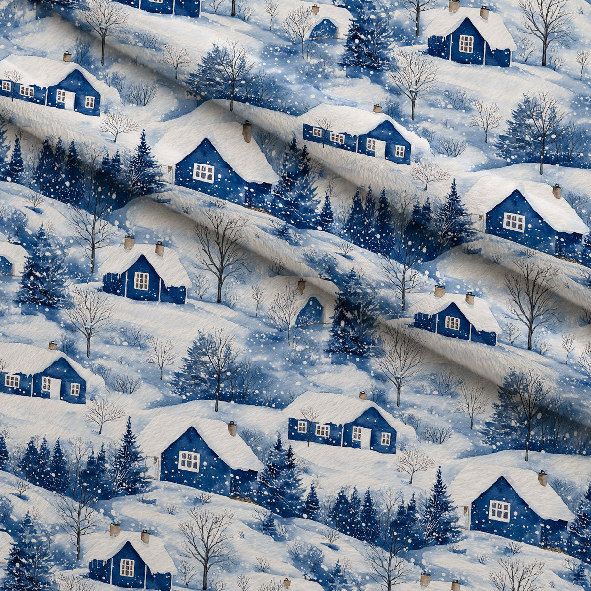 Winter Landscape Fleece Fabric — fleece fabric folded close-up preview (mv-fleece-v1:lying)