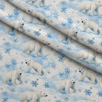 Winter Polar Bears Fleece Fabric — fleece fabric folded close-up preview (mv-fleece-v1:lying)