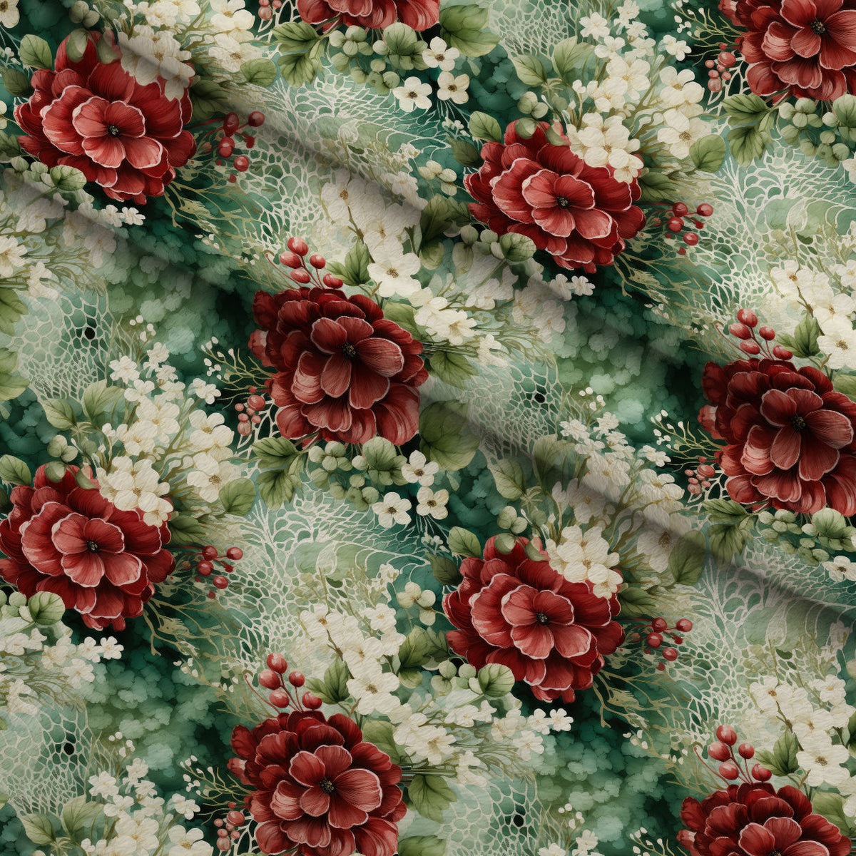 Winterberry Blooms Pattern 17 Fleece Fabric — fleece fabric folded close-up preview (mv-fleece-v1:lying)
