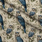 Woodland Watchers Pattern 1 Fleece Fabric — fleece fabric folded close-up preview (mv-fleece-v1:lying)