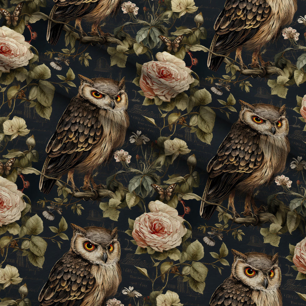 Woodland Watchers Pattern 12 Fleece Fabric — fleece fabric folded close-up preview (mv-fleece-v1:lying)