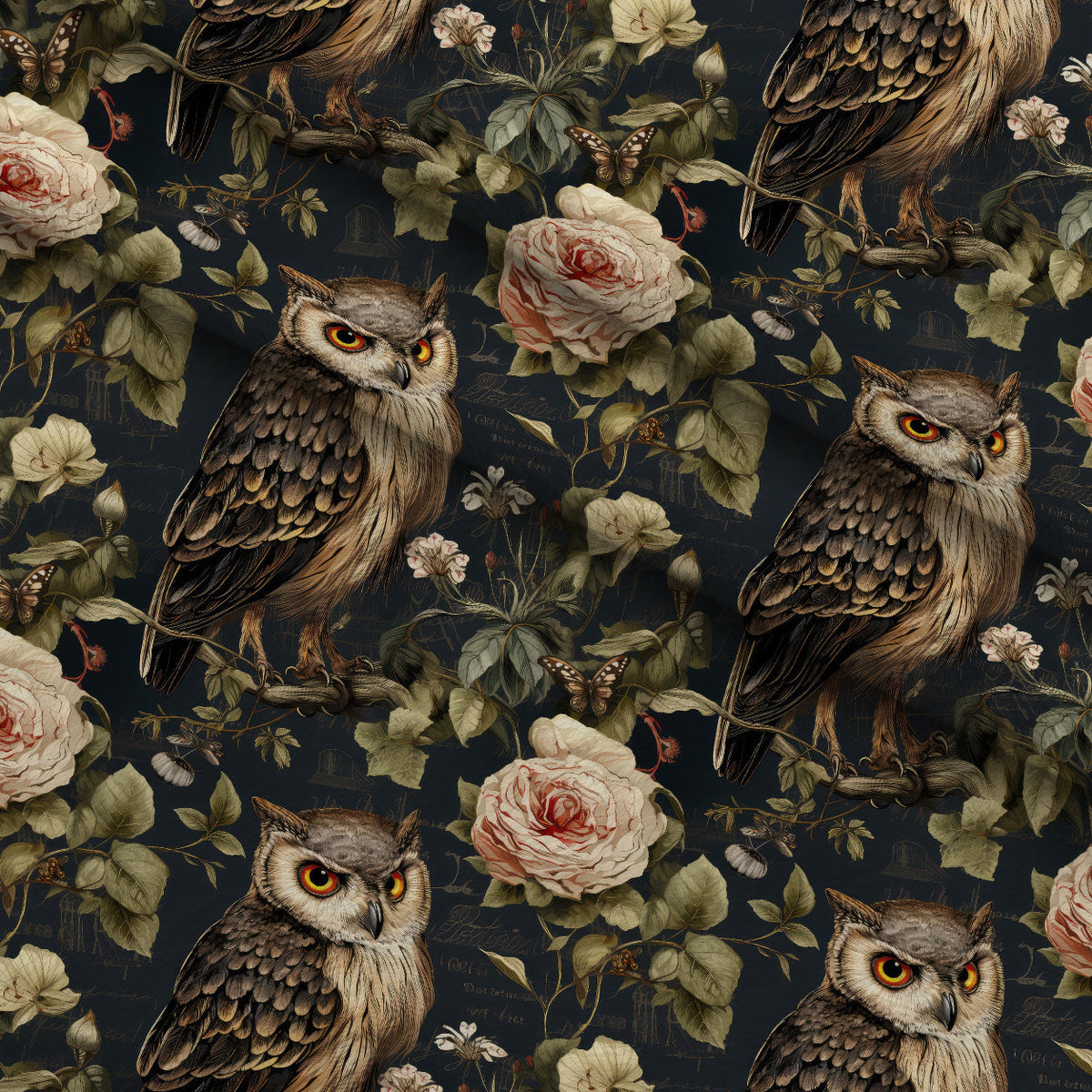 Woodland Watchers Pattern 12 Fleece Fabric — fleece fabric folded close-up preview (mv-fleece-v1:lying)
