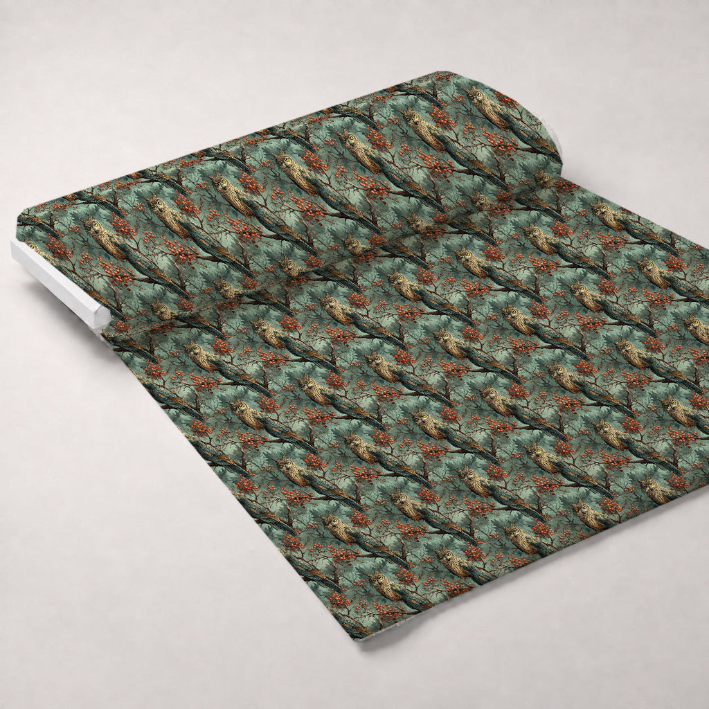 Woodland Watchers Pattern 2 Fleece Fabric — fleece fabric unrolled bolt preview (mv-fleece-v1:bolt)