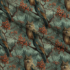 Woodland Watchers Pattern 2 Fleece Fabric — fleece fabric folded close-up preview (mv-fleece-v1:lying)