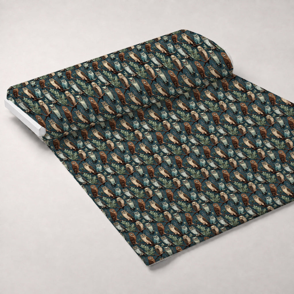 Woodland Watchers Pattern 5 Fleece Fabric — fleece fabric unrolled bolt preview (mv-fleece-v1:bolt)