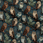 Woodland Watchers Pattern 5 Fleece Fabric — fleece fabric folded close-up preview (mv-fleece-v1:lying)