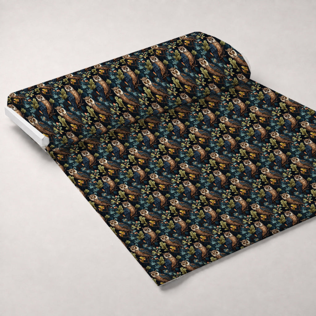 Woodland Watchers Pattern 7 Fleece Fabric — fleece fabric unrolled bolt preview (mv-fleece-v1:bolt)