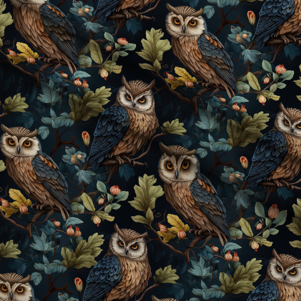 Woodland Watchers Pattern 7 Fleece Fabric — fleece fabric folded close-up preview (mv-fleece-v1:lying)