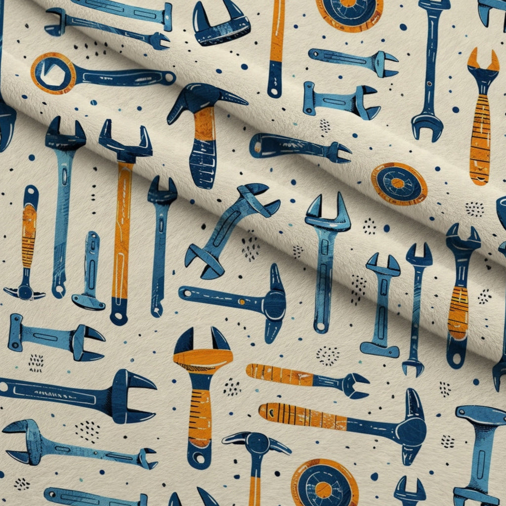 Wrench Works Pattern 1 Fleece Fabric — fleece fabric folded close-up preview (mv-fleece-v1:lying)