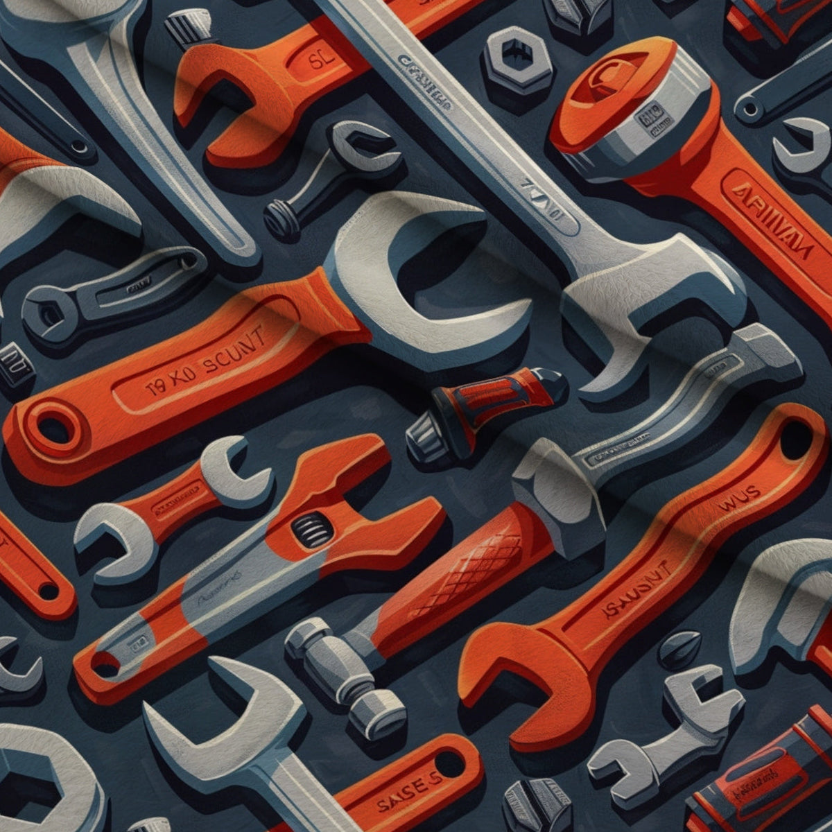 Wrench Works Pattern 13 Fleece Fabric — fleece fabric folded close-up preview (mv-fleece-v1:lying)