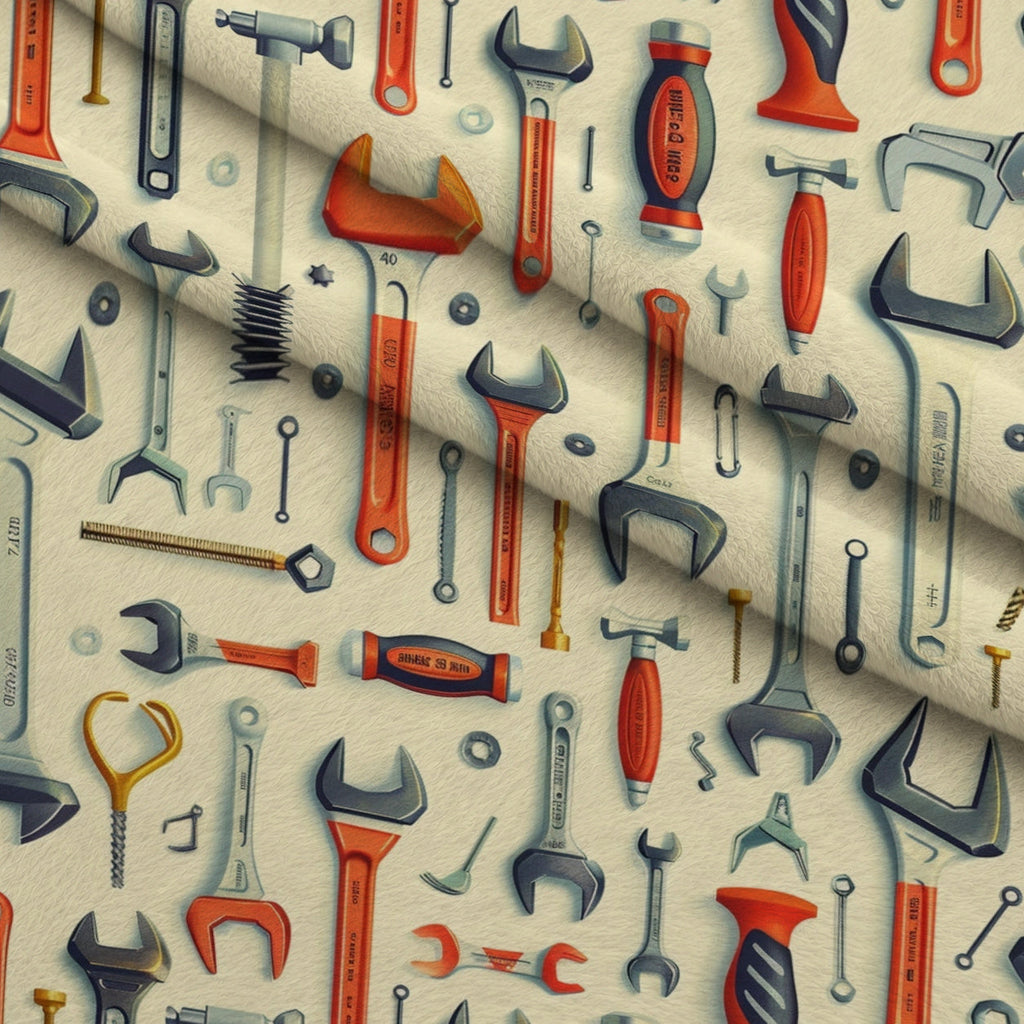 Wrench Works Pattern 2 Fleece Fabric — fleece fabric folded close-up preview (mv-fleece-v1:lying)