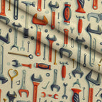 Wrench Works Pattern 2 Fleece Fabric — fleece fabric folded close-up preview (mv-fleece-v1:lying)