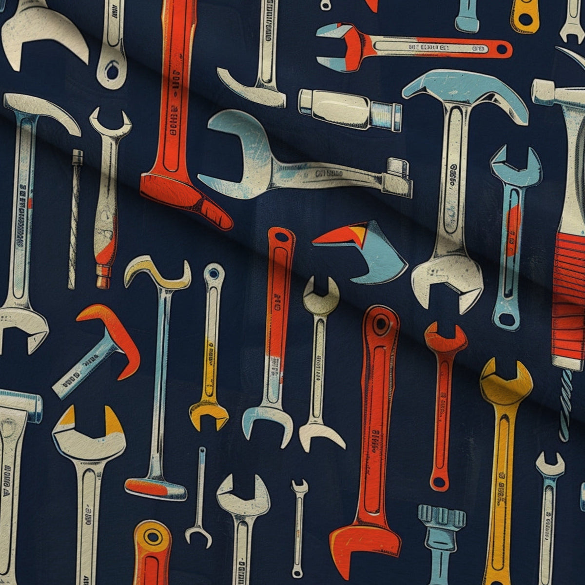 Wrench Works Pattern 3 Fleece Fabric — fleece fabric folded close-up preview (mv-fleece-v1:lying)