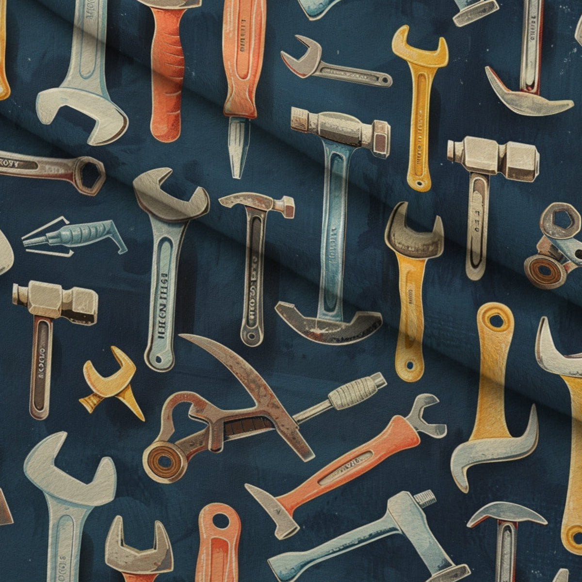 Wrench Works Pattern 4 Fleece Fabric — fleece fabric folded close-up preview (mv-fleece-v1:lying)