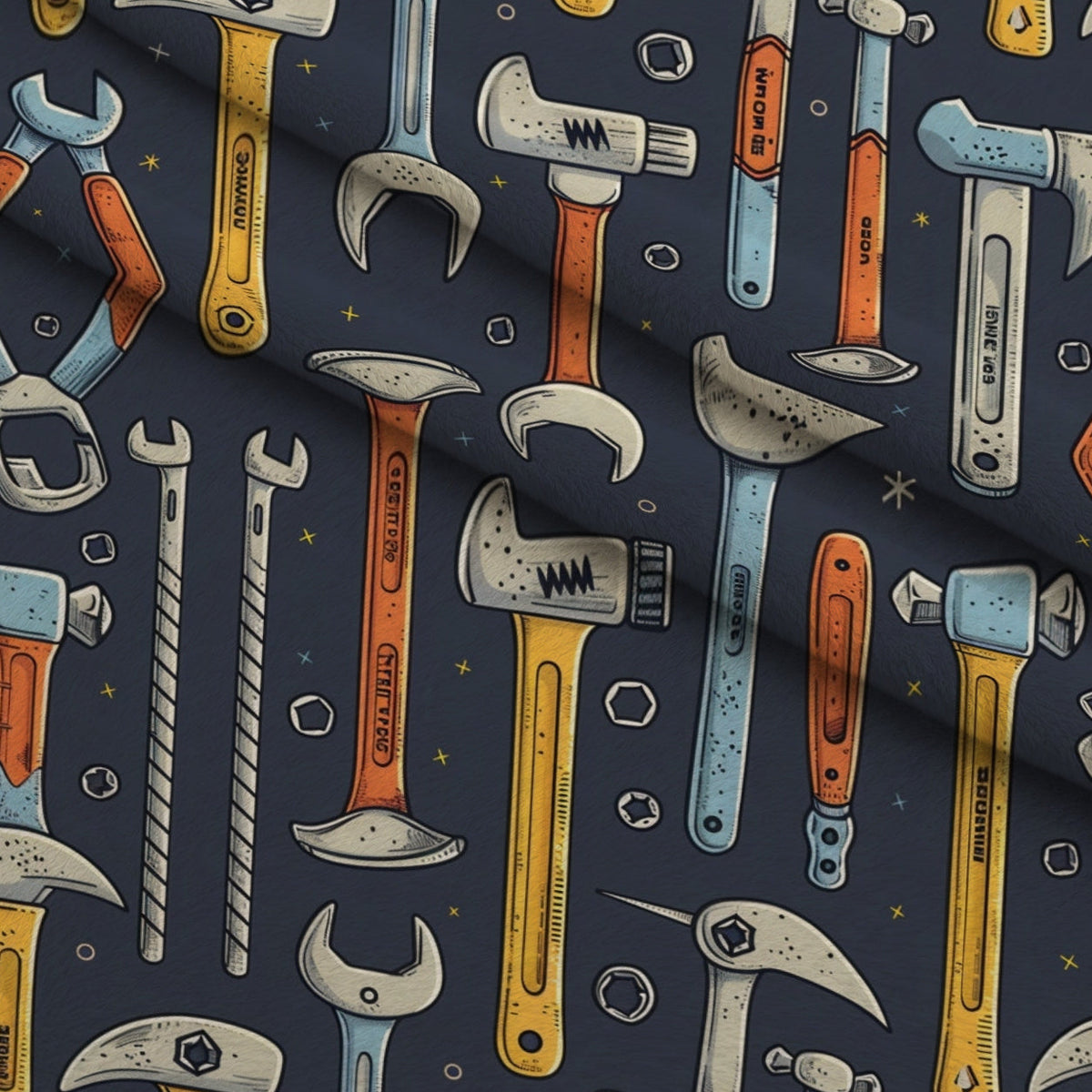 Wrench Works Pattern 6 Fleece Fabric — fleece fabric folded close-up preview (mv-fleece-v1:lying)
