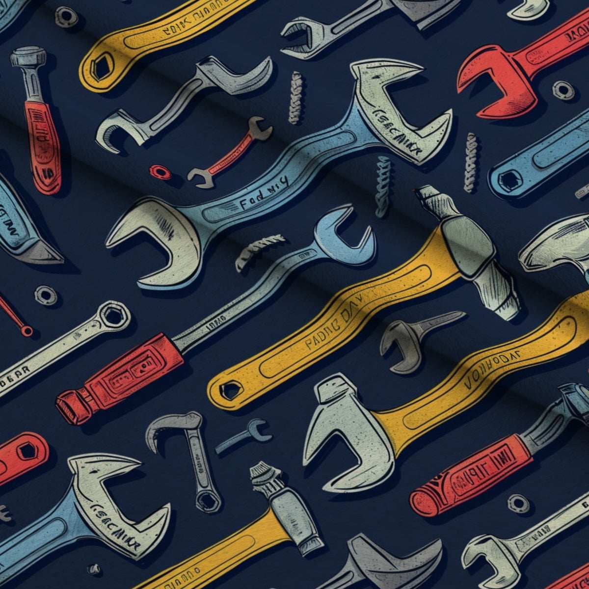 Wrench Works Pattern 8 Fleece Fabric — fleece fabric folded close-up preview (mv-fleece-v1:lying)