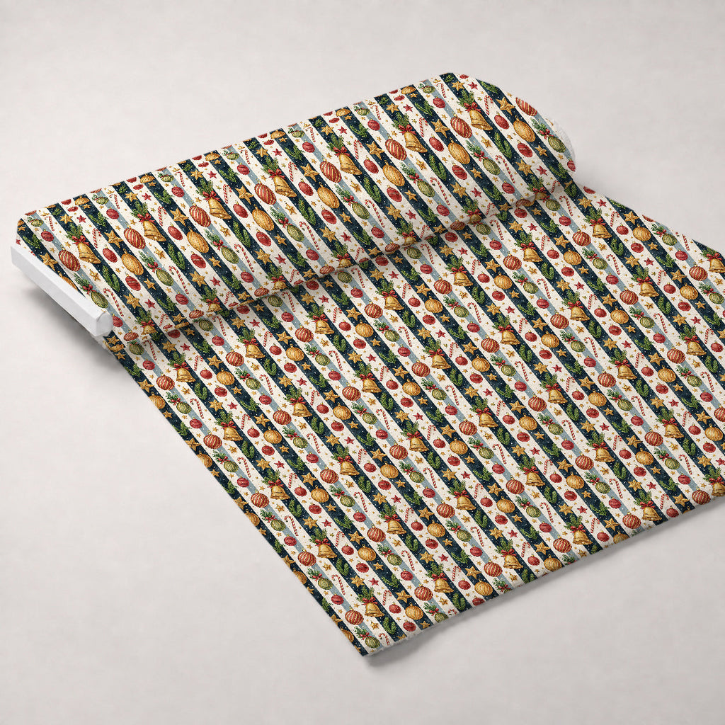 Yuletide Baubles Pattern 6 Fleece Fabric — fleece fabric unrolled bolt preview (mv-fleece-v1:bolt)