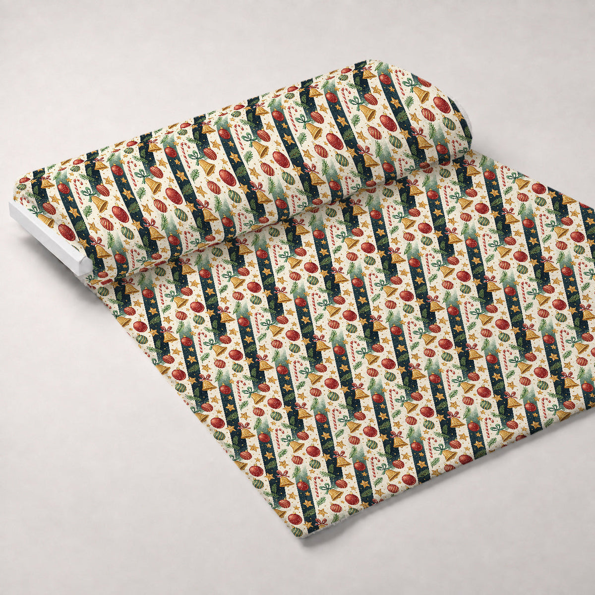 Yuletide Baubles Pattern 7 Fleece Fabric — fleece fabric unrolled bolt preview (mv-fleece-v1:bolt)