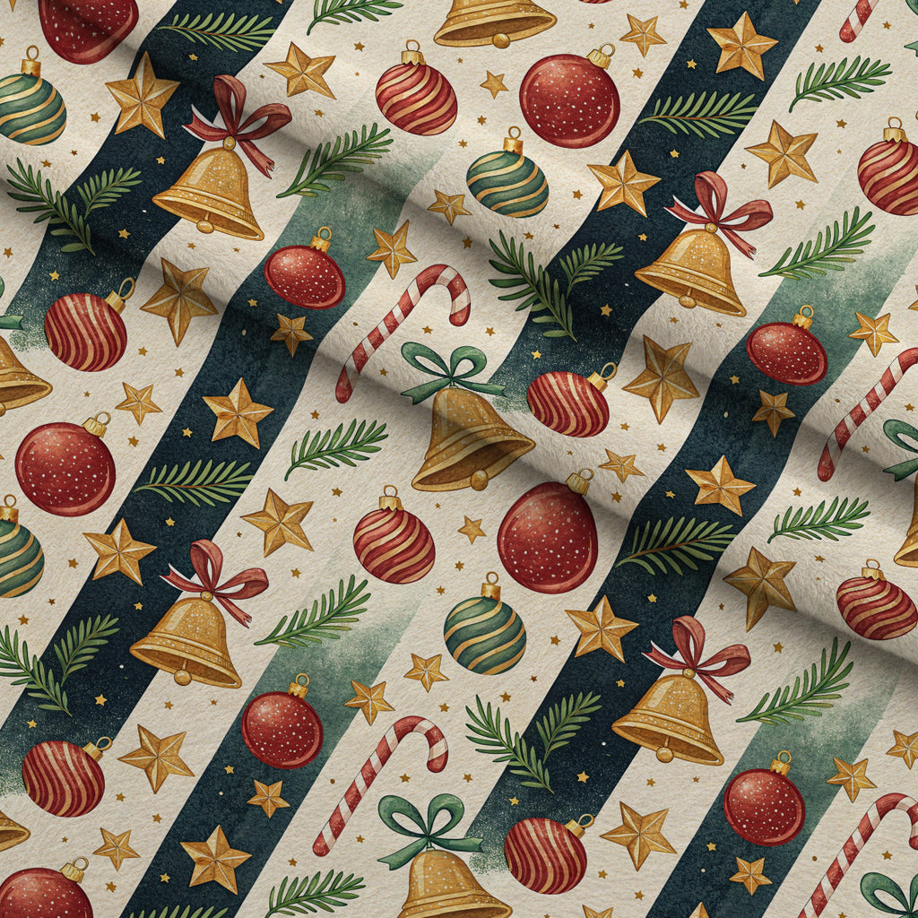 Yuletide Baubles Pattern 7 Fleece Fabric — fleece fabric folded close-up preview (mv-fleece-v1:lying)