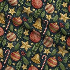 Yuletide Baubles Pattern 8 Fleece Fabric — fleece fabric folded close-up preview (mv-fleece-v1:lying)
