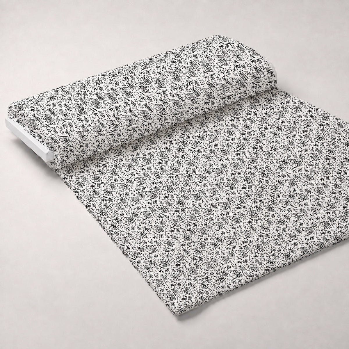 Yuletide Doodles Pattern 3 Fleece Fabric — fleece fabric unrolled bolt preview (mv-fleece-v1:bolt)