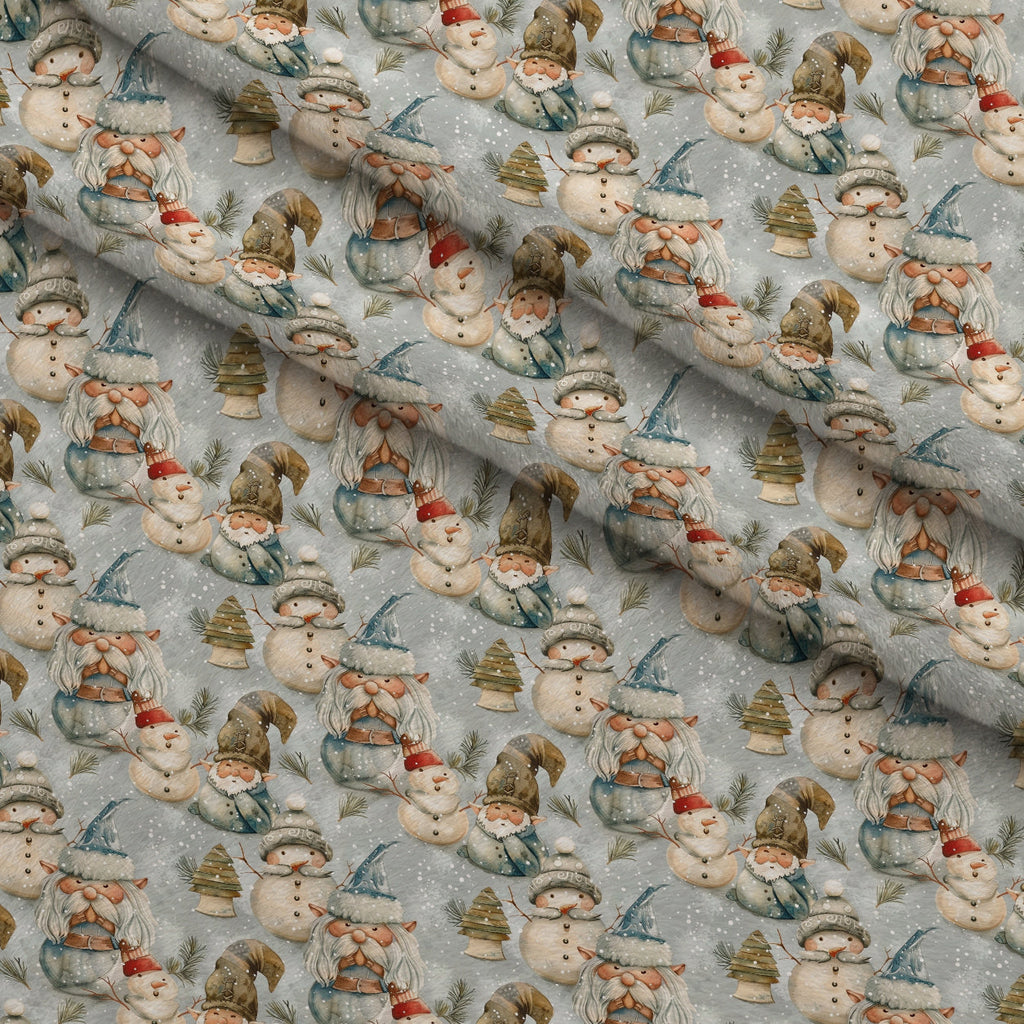 Yuletide Elves Pattern 7 Fleece Fabric — fleece fabric folded close-up preview (mv-fleece-v1:lying)
