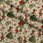 Yuletide Hare Pattern 30 Fleece Fabric — fleece fabric folded close-up preview (mv-fleece-v1:lying)