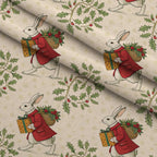 Yuletide Hare Pattern 41 Fleece Fabric — fleece fabric folded close-up preview (mv-fleece-v1:lying)