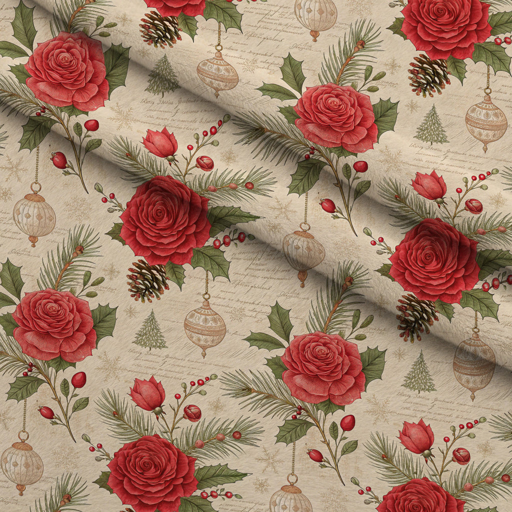 Yuletide Hare Pattern 47 Fleece Fabric — fleece fabric folded close-up preview (mv-fleece-v1:lying)
