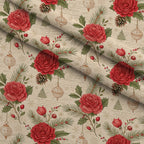 Yuletide Hare Pattern 47 Fleece Fabric — fleece fabric folded close-up preview (mv-fleece-v1:lying)