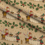 Yuletide Hare Pattern 49 Fleece Fabric — fleece fabric folded close-up preview (mv-fleece-v1:lying)