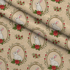 Yuletide Hare Pattern 58 Fleece Fabric — fleece fabric folded close-up preview (mv-fleece-v1:lying)