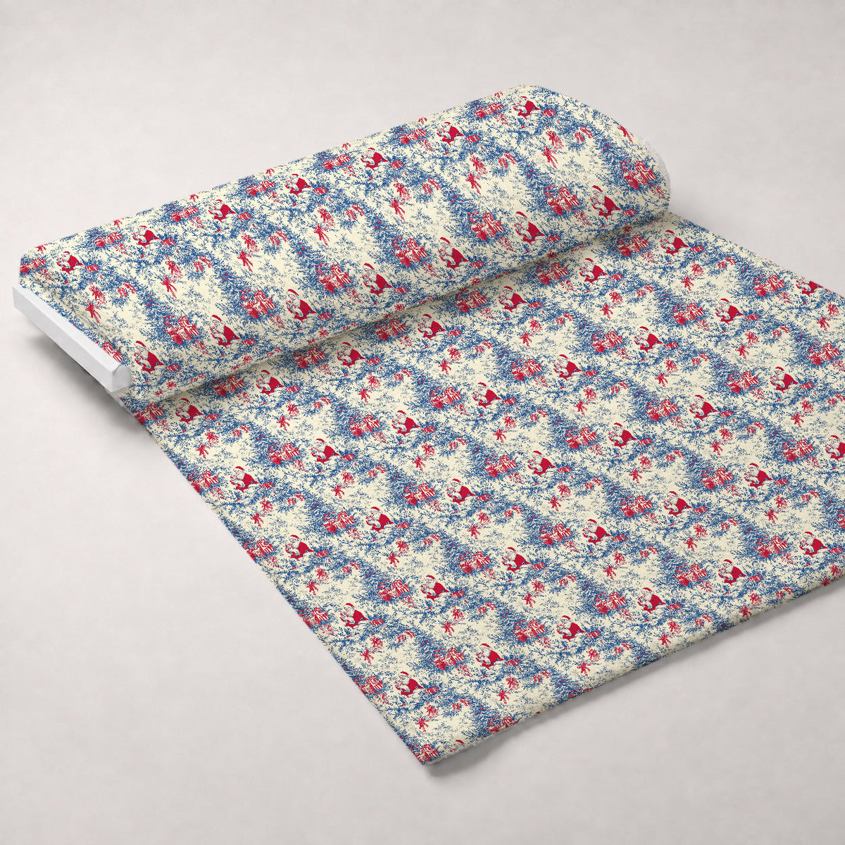 Yuletide Toile Pattern 2 Fleece Fabric — fleece fabric unrolled bolt preview (mv-fleece-v1:bolt)