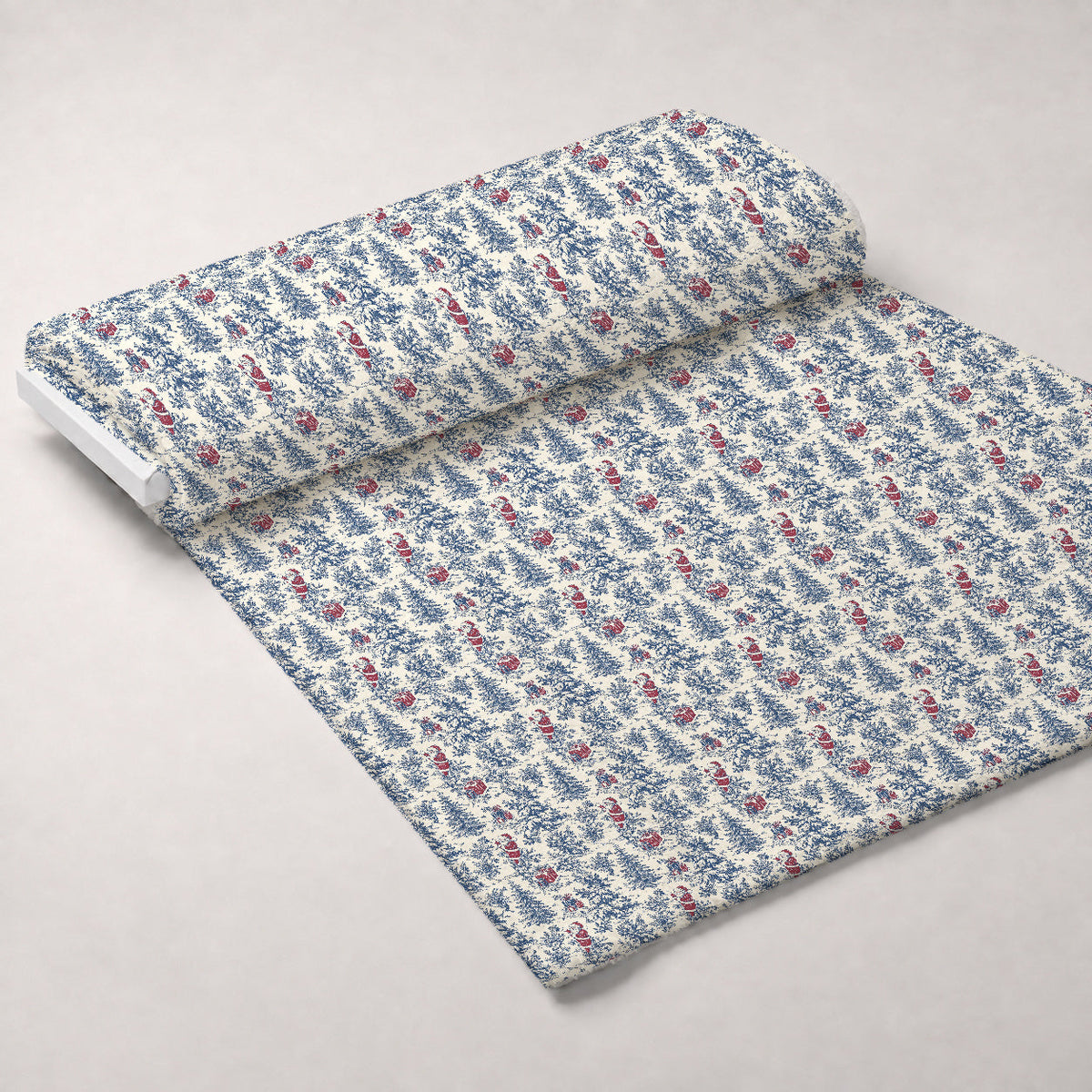 Yuletide Toile Pattern 4 Fleece Fabric — fleece fabric unrolled bolt preview (mv-fleece-v1:bolt)