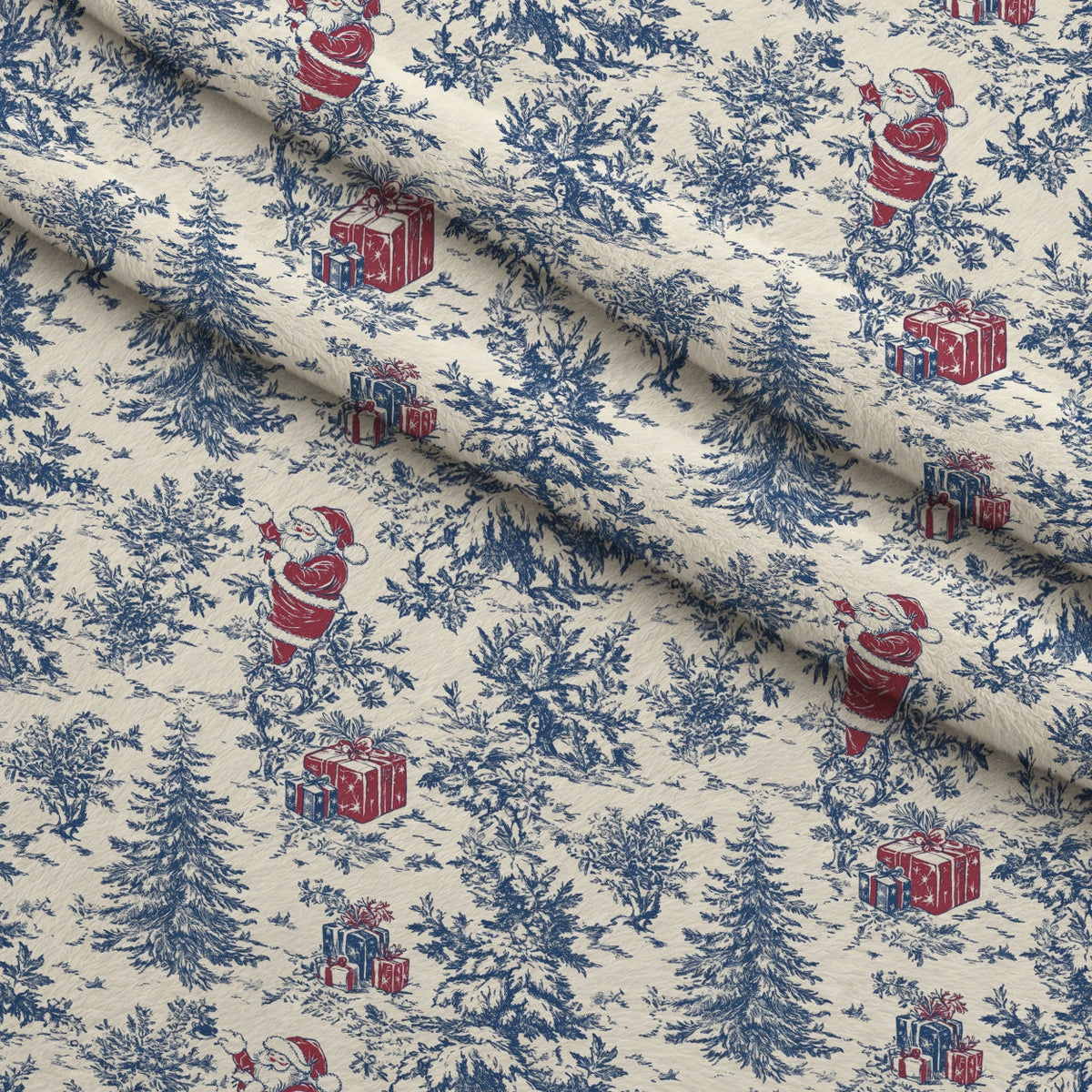 Yuletide Toile Pattern 4 Fleece Fabric — fleece fabric folded close-up preview (mv-fleece-v1:lying)