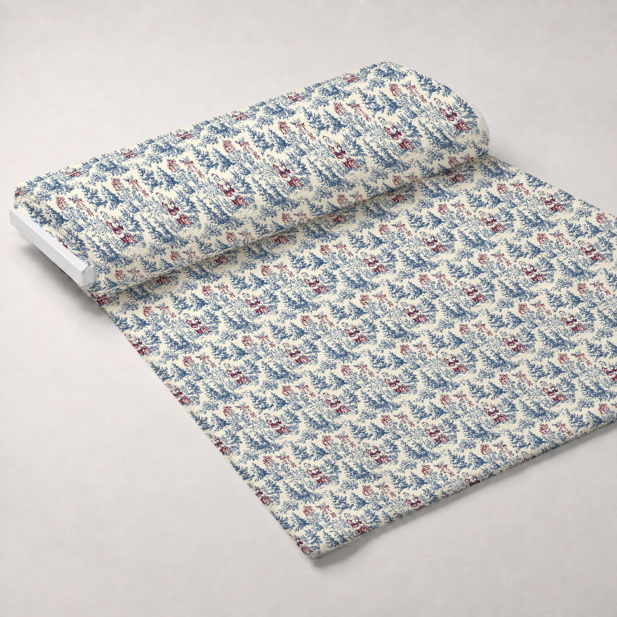 Yuletide Toile Pattern 5 Fleece Fabric — fleece fabric unrolled bolt preview (mv-fleece-v1:bolt)