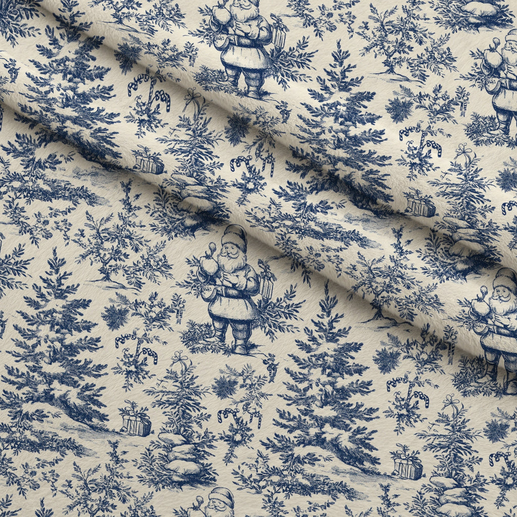 Yuletide Toile Pattern 8 Fleece Fabric — fleece fabric folded close-up preview (mv-fleece-v1:lying)