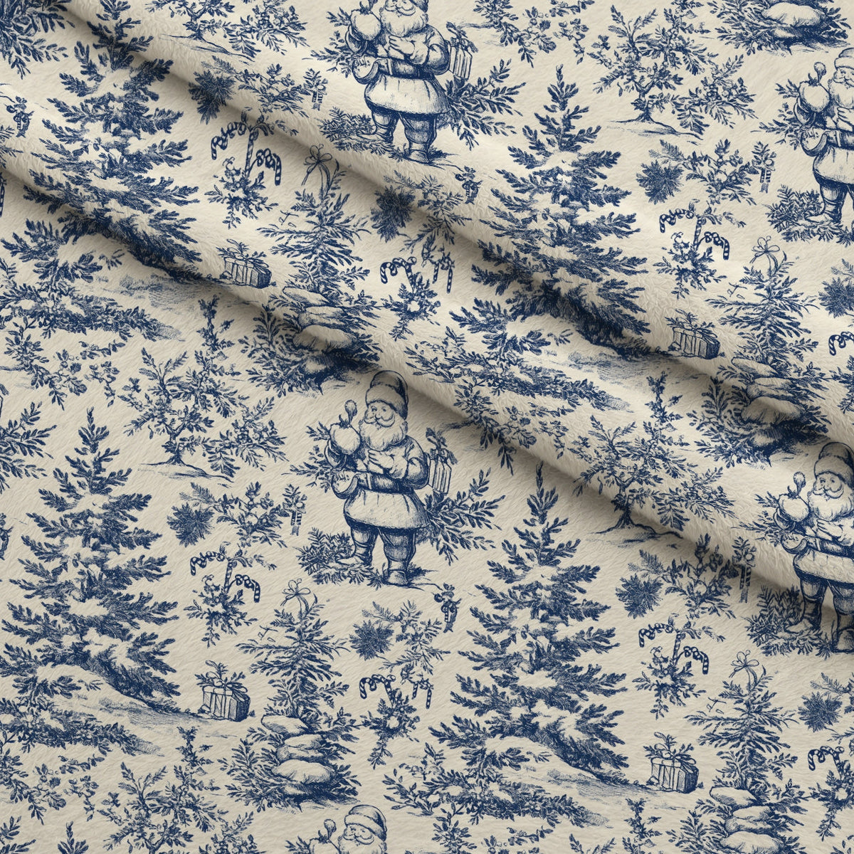 Yuletide Toile Pattern 8 Fleece Fabric — fleece fabric folded close-up preview (mv-fleece-v1:lying)