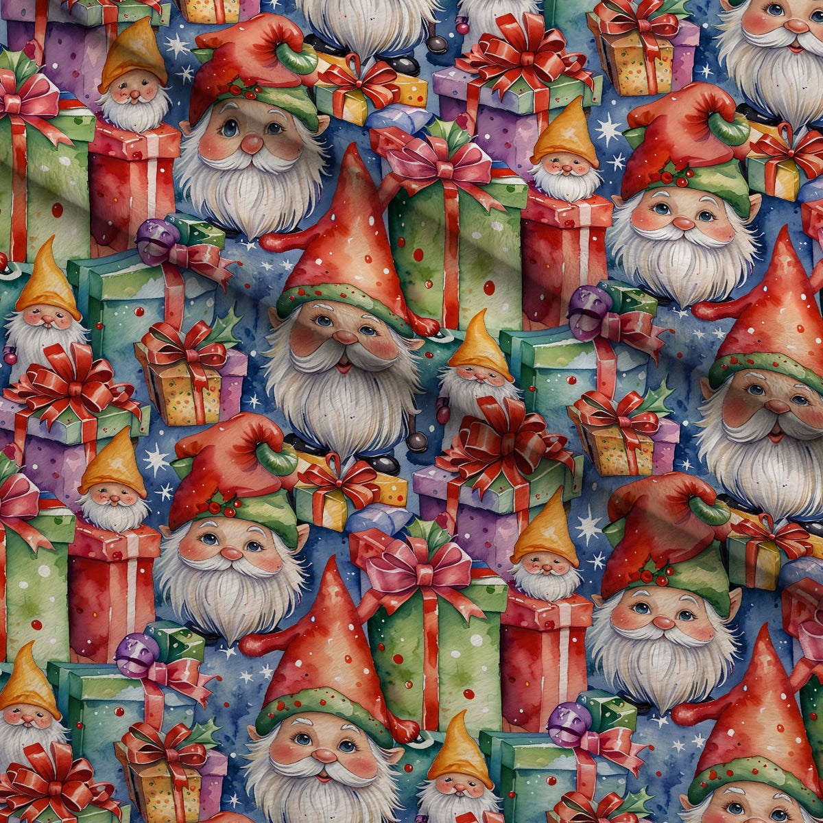 Yuletide Whimsy Pattern 1 Fleece Fabric — fleece fabric folded close-up preview (mv-fleece-v1:lying)