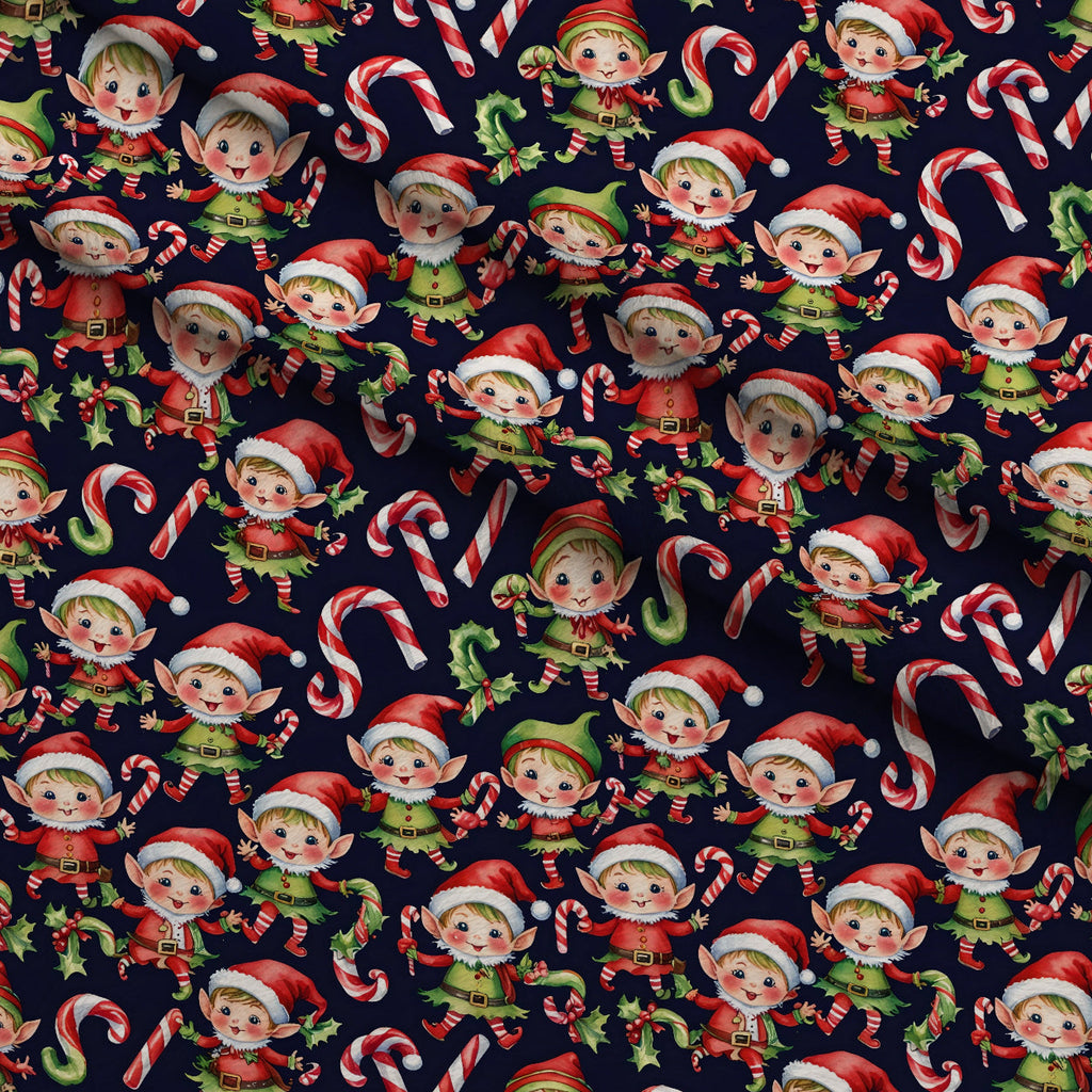 Yuletide Whimsy Pattern 10 Fleece Fabric — fleece fabric folded close-up preview (mv-fleece-v1:lying)