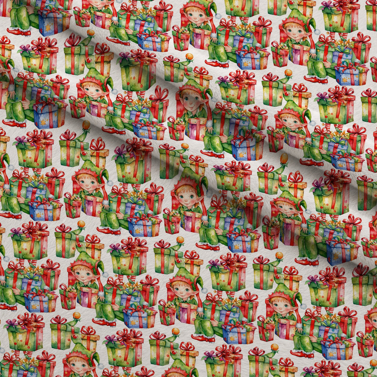 Yuletide Whimsy Pattern 6 Fleece Fabric — fleece fabric folded close-up preview (mv-fleece-v1:lying)