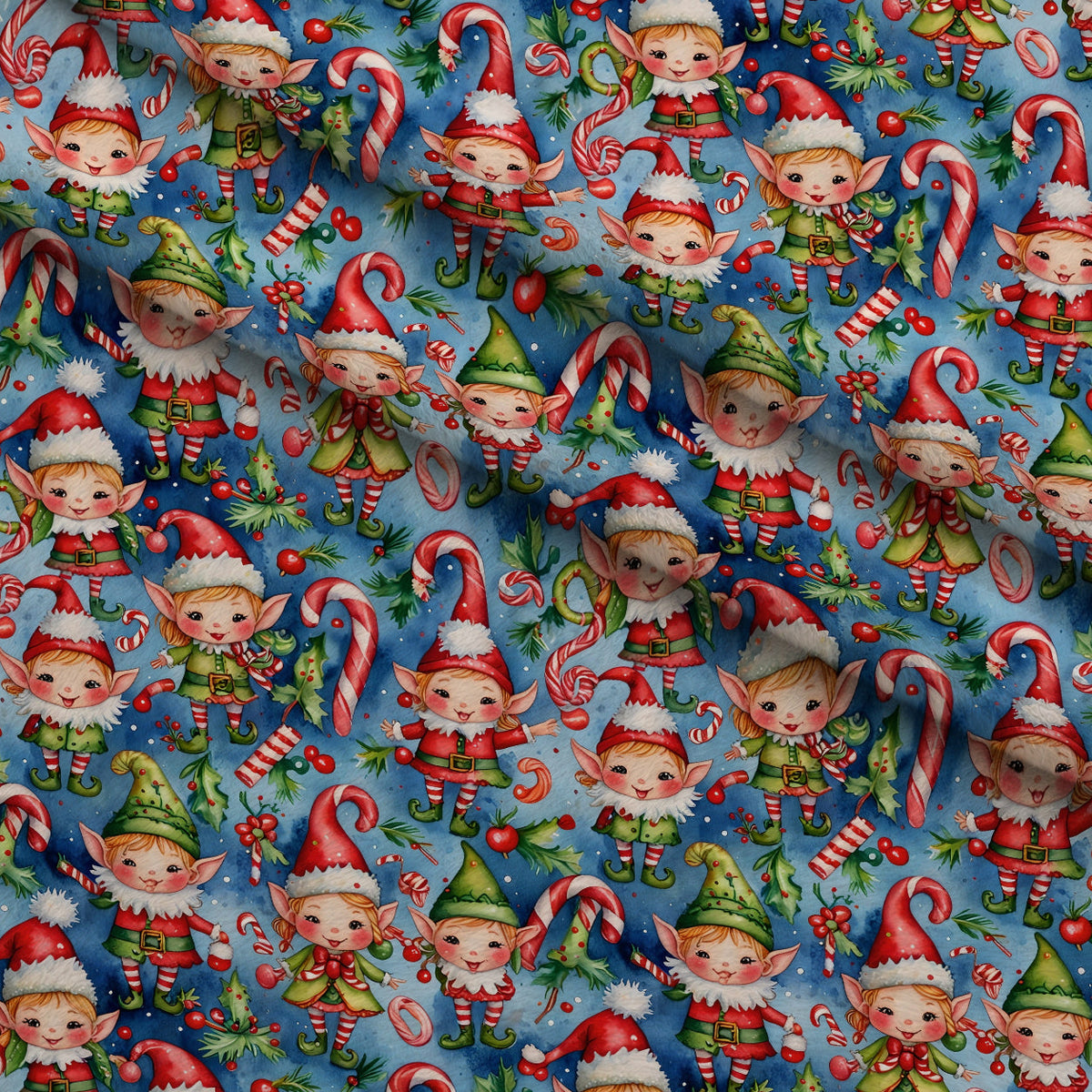 Yuletide Whimsy Pattern 7 Fleece Fabric — fleece fabric folded close-up preview (mv-fleece-v1:lying)